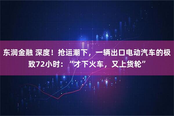 东润金融 深度！抢运潮下，一辆出口电动汽车的极致72小时：“才下火车，又上货轮”